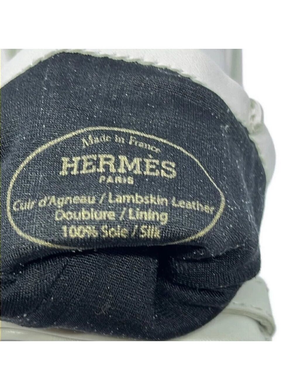 HERMES Lambskin Gloves Light Gray 459-052225 039 - Picture 4 of 4
